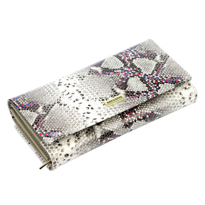 Portfel damski skórzany PELLUCCI SN-122 popiel + róż