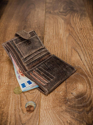 Portfel męski skórzany RM-06L-BAW BROWN