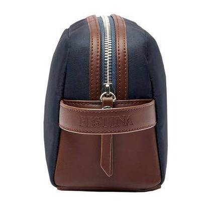 Kosmetyczka Button Navy & Brown