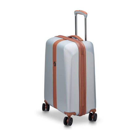 Delsey Promenade Hard mała srebrna walizka kabinowa na kółkach 55 cm