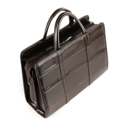 515 Damski kuferek duży pasy - brąz KEMER