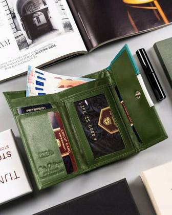 Zestaw prezentowy skorzany portfel damski i woda perfumowana Lizard