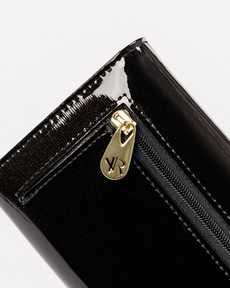 Duży lakierowany portfel damski z systemem rfid protect