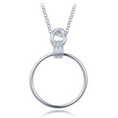 MINET Nowoczesny srebrny naszyjnik pierścionek