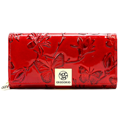 Portfel damski skórzany PELLUCCI BTE-106 czerwony