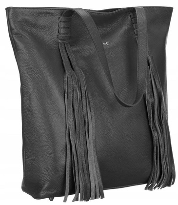 Shopperka damska z frędzlami Rovicky Szara