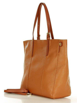 MARCO MAZZINI Elegancka torba skórzana sustainable leather bag brąz camel - min. zamówienie 20 / 50 / 100 szt.