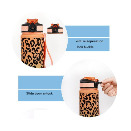 Butelka na wodę, bidon PANTERKA 1L ombre pomarańcz z zielonym BD43WZ3