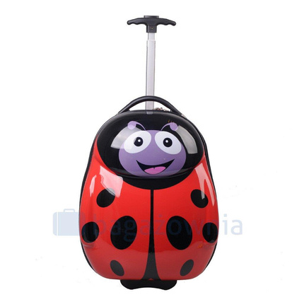 Walizka dziecięca KEMER BIEDRONKA Czerwono Czarna min. zamówienie 20 / 50 / 100 szt.