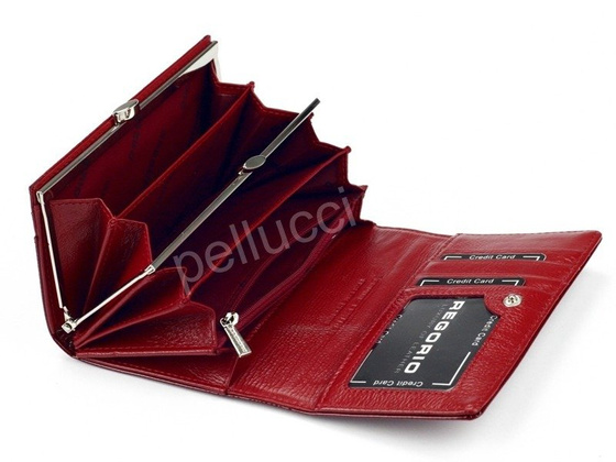 Portfel damski skórzany PELLUCCI LN-101 Czerwony