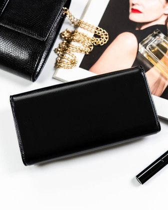 Portfel damski skóra+PU RPX-20A-ML Czarny