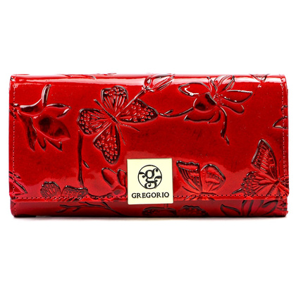 Portfel damski skórzany PELLUCCI BTE-100 czerwony