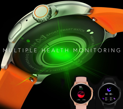 Smartwatch Męski RUBICON RNCF12 Tytan/Orange SMARUB245