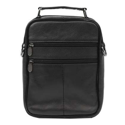 Saszetka męska z naturalnej skóry Gregorio P01 6037 Czarna