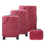 Zestaw z trzech walizek oraz kuferka W3002 S14/20/24/28 wiśniowy KEMER