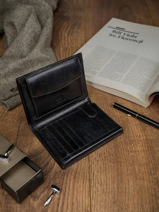 Skórzany portfel męski z systemem rfid protect