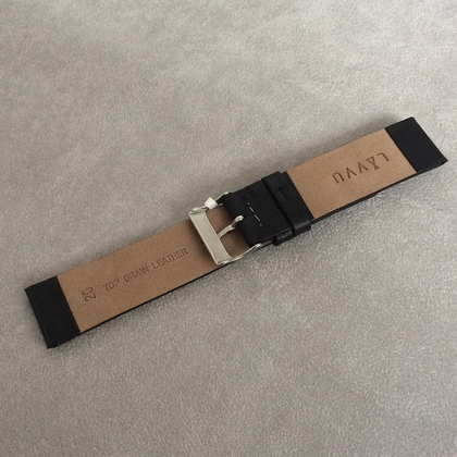 LAVVU Czarny gładki pasek PLAIN z luksusowej skóry Top Grain - 20