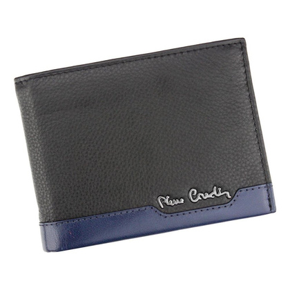 Portfel męski skórzany PIERRE CARDIN TILAK37 8805 RFID Czarny Niebieski