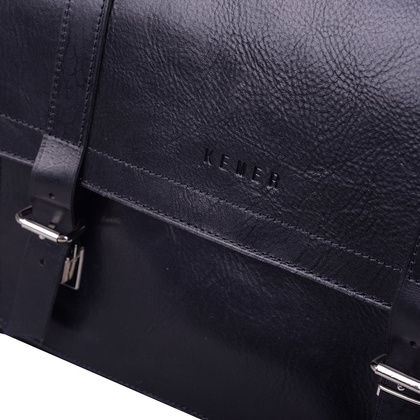 Torba skórzana na ramię KEMER 888 Czarna