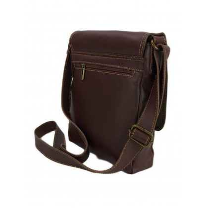 Włoska skórzana listonoszka, raportówka A5 Brązowa LP361M