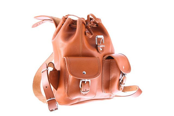 Mały plecak skórzany KEMER VOOC Vintage P2 Brązowy