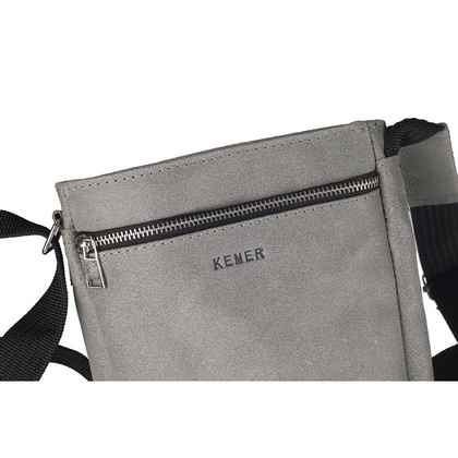 Torba skórzana KEMER S6 Ciemno szara - min. zamówienie 20 / 50 / 100 szt.
