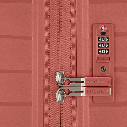 Średnia walizka PUCCINI MAURITIUS PP025B 9A Ceglana