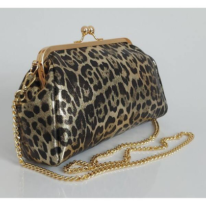 Włoska skórzana kopertówka Panterka listonoszka biglówka Vera Pelle złote okucia łańcuszek LKB35PX