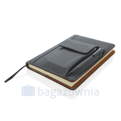 Notatnik A5 z kieszenią na telefon Czarny