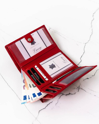 Skórzany portfel z podwójną przegrodą na bilon