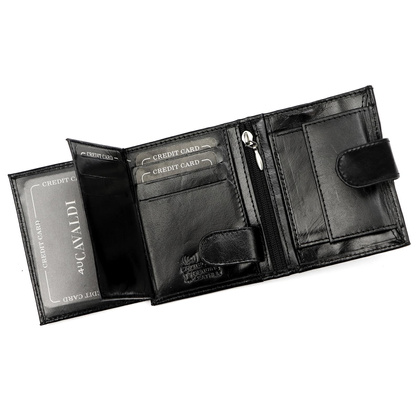 Skorzany portfel meski srednich rozmiarow z systemem RFID