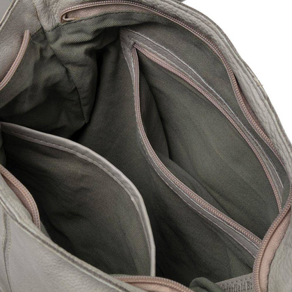 Torebka damska skórzana na ramię Jasno szara - min. zamówienie 20 / 50 / 100 szt.