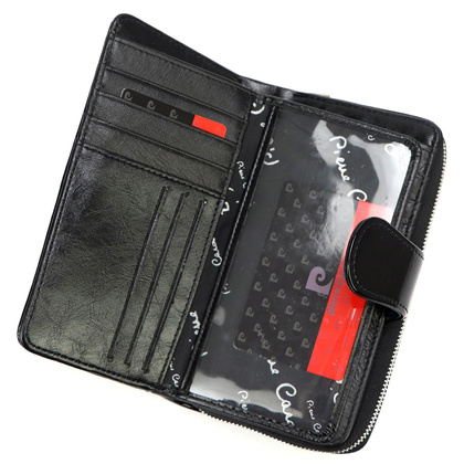 Portfel damski skórzany PIERRE CARDIN 07 SHINY 116 Fioletowy