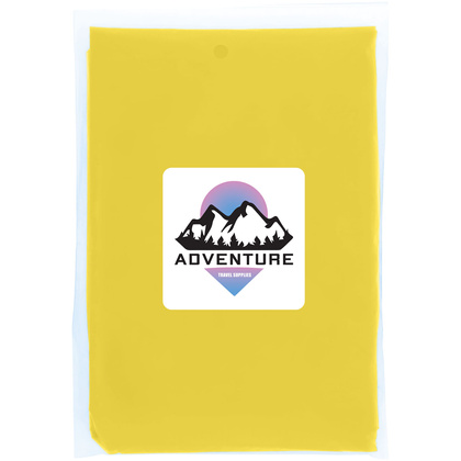 Mayan jednorazowe poncho przeciwdeszczowe z recyklingu z certyfikatem GRS, z pokrowcem do przechowywania