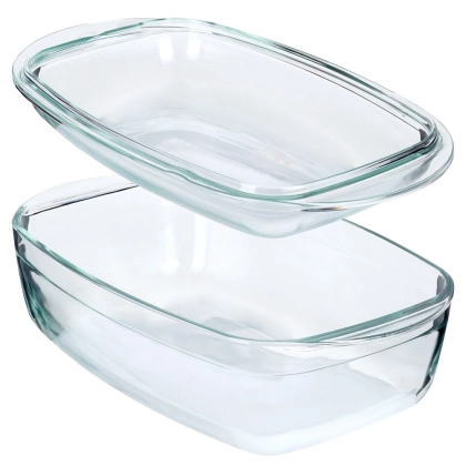 Naczynie żaroodporne z pokrywką szklane 3+1,5 l