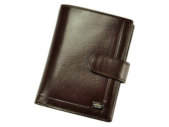 Skórzany portfel na karty z eleganckimi przeszyciami