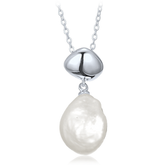 MINET Elegancki srebrny naszyjnik z perłą