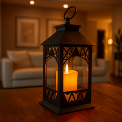 Lampion dekoracyjny LED z imitacją świecy 14 x 30 cm - LAMP56WZ2