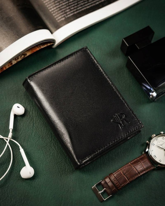 Duży portfel męski ze skóry naturalnej