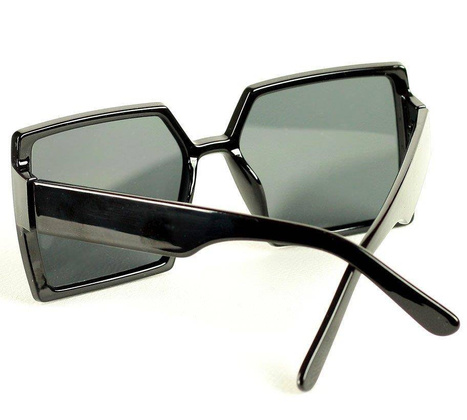 Retro okulary przeciwsłoneczne MAZZINI SQUARE BIG czarny - min. zamówienie 20 / 50 / 100 szt.