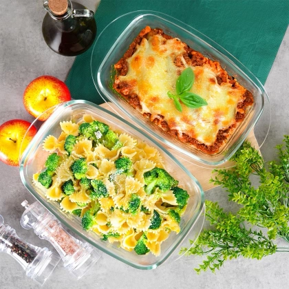 Naczynie żaroodporne z pokrywką szklane 3+1,5 l