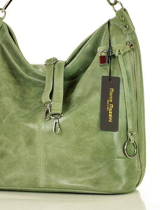 Ponadczasowa torebka worek skórzana MAZZINI - Renella zieleń pistacja - min. zamówienie 20 / 50 / 100 szt.