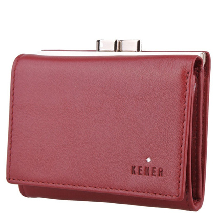 Portfel damski skórzany KEMER D 10 Bordowy - min. zamówienie 20 / 50 / 100 szt.