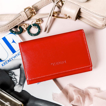 Duży portfel damski z bydlęcej skóry naturalnej