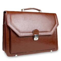 Skórzana teczka męska na laptopa brązowa aktówka - Pavone Nero Marsala 2164 BR