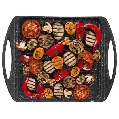Płyta grillowa granitowa patelnia do grillowania smażenia prostokątna GRANDE 34x26,5 cm