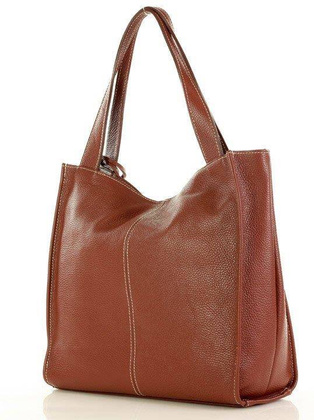 Modny skórzany shopper MAZZINI - Portofino Max brąz - min. zamówienie 20 / 50 / 100 szt.