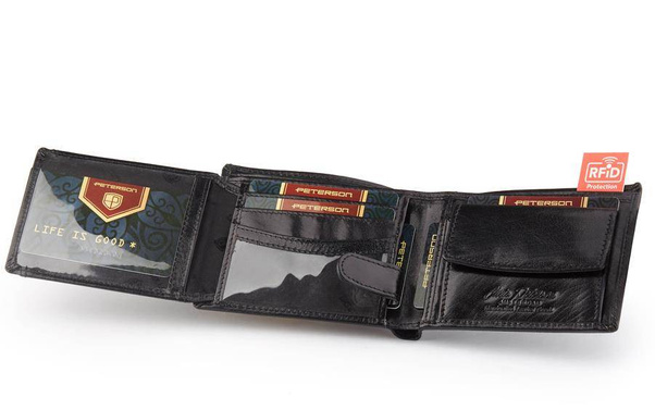 Kompaktowy portfel z ochroną RFID Peterson Czarny