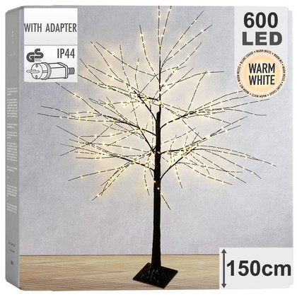 Drzewko świecące zewnętrzne / choinka z lampkami 600 led 150 cm