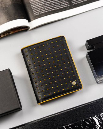 Skorzany sportowy portfel meski